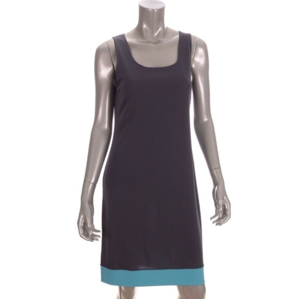 LOFT Ann Taylor Sleeveless Midi Dress Gray Blue S